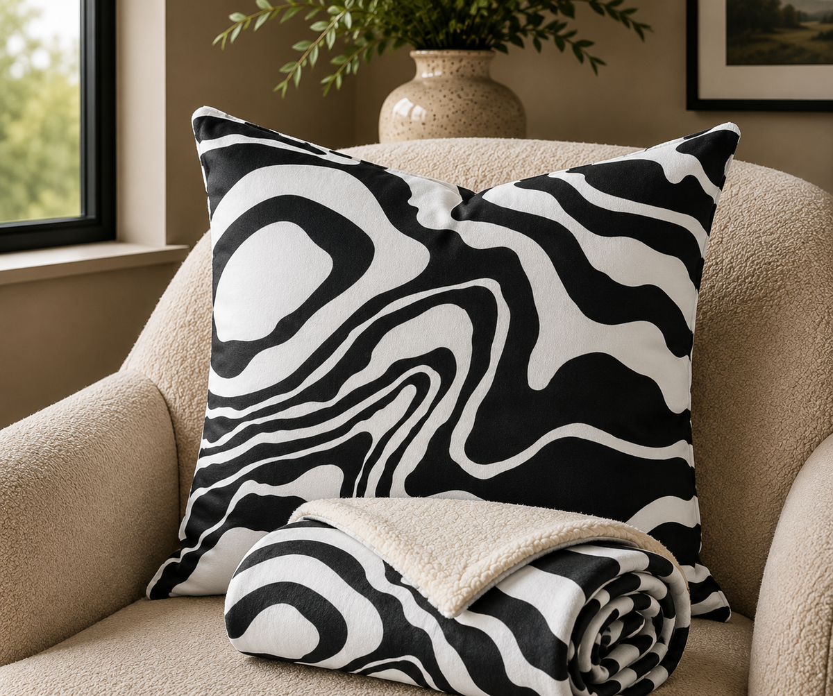 Marble Swirl Throw Pillow