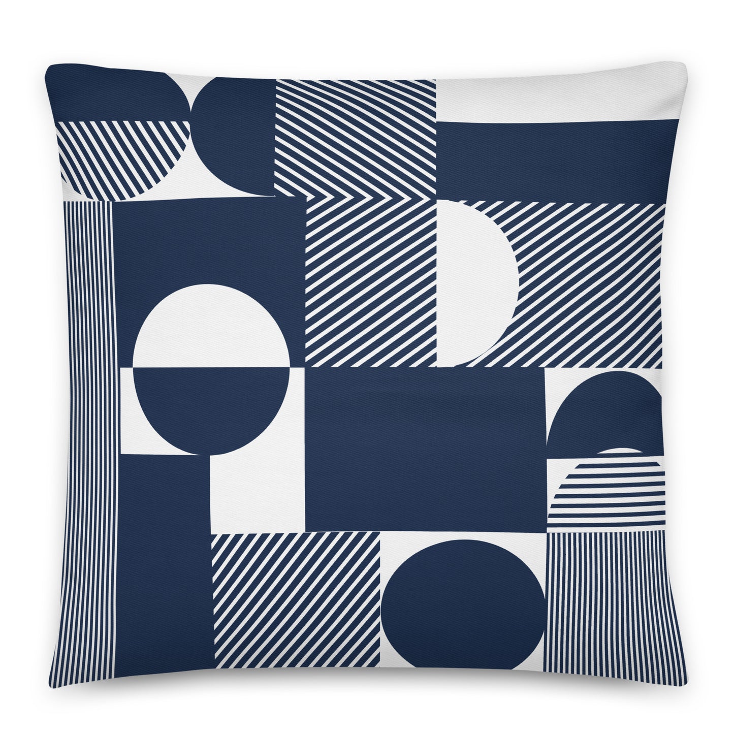 Blue & white throw pillow