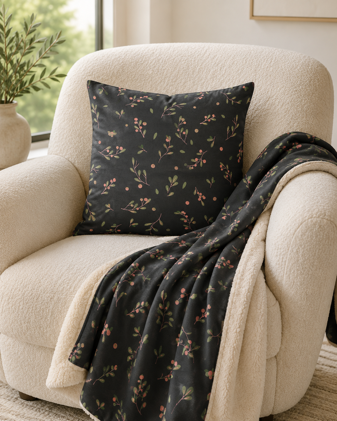 Berry & Vine Throw Pillow
