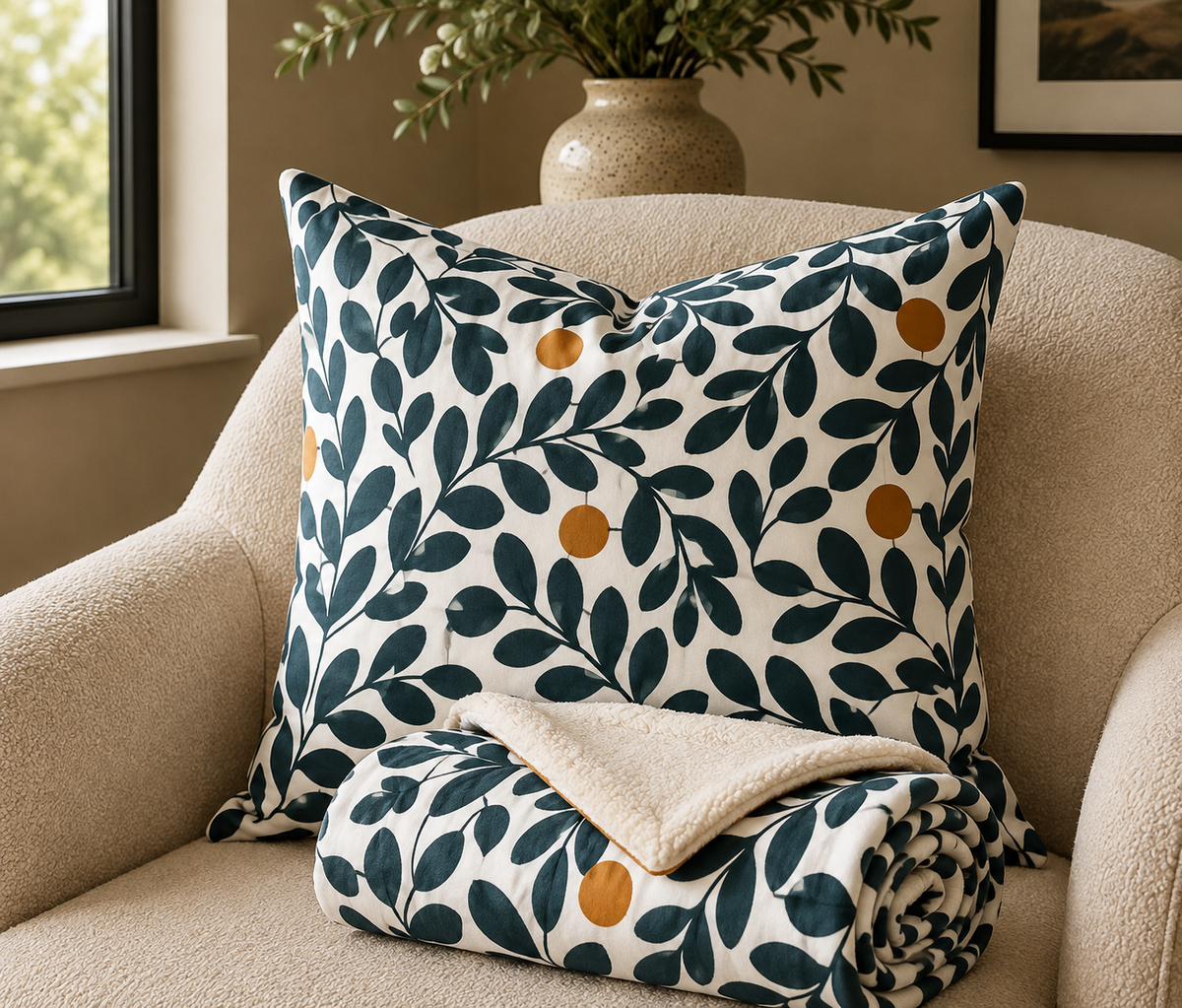 Olive Grove Throw Pillow