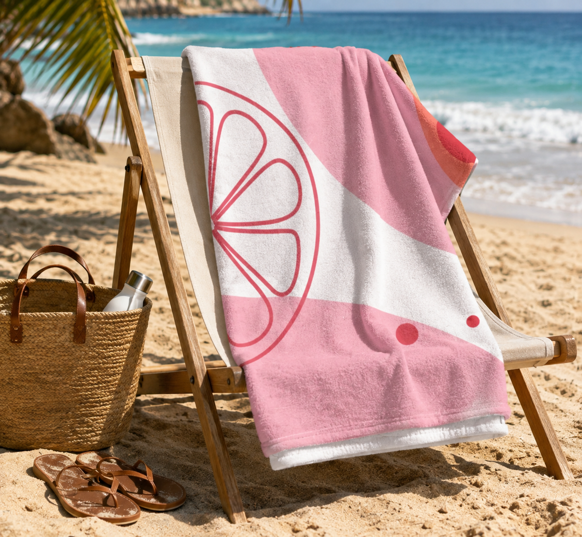 Pink Citrus Beach Towel