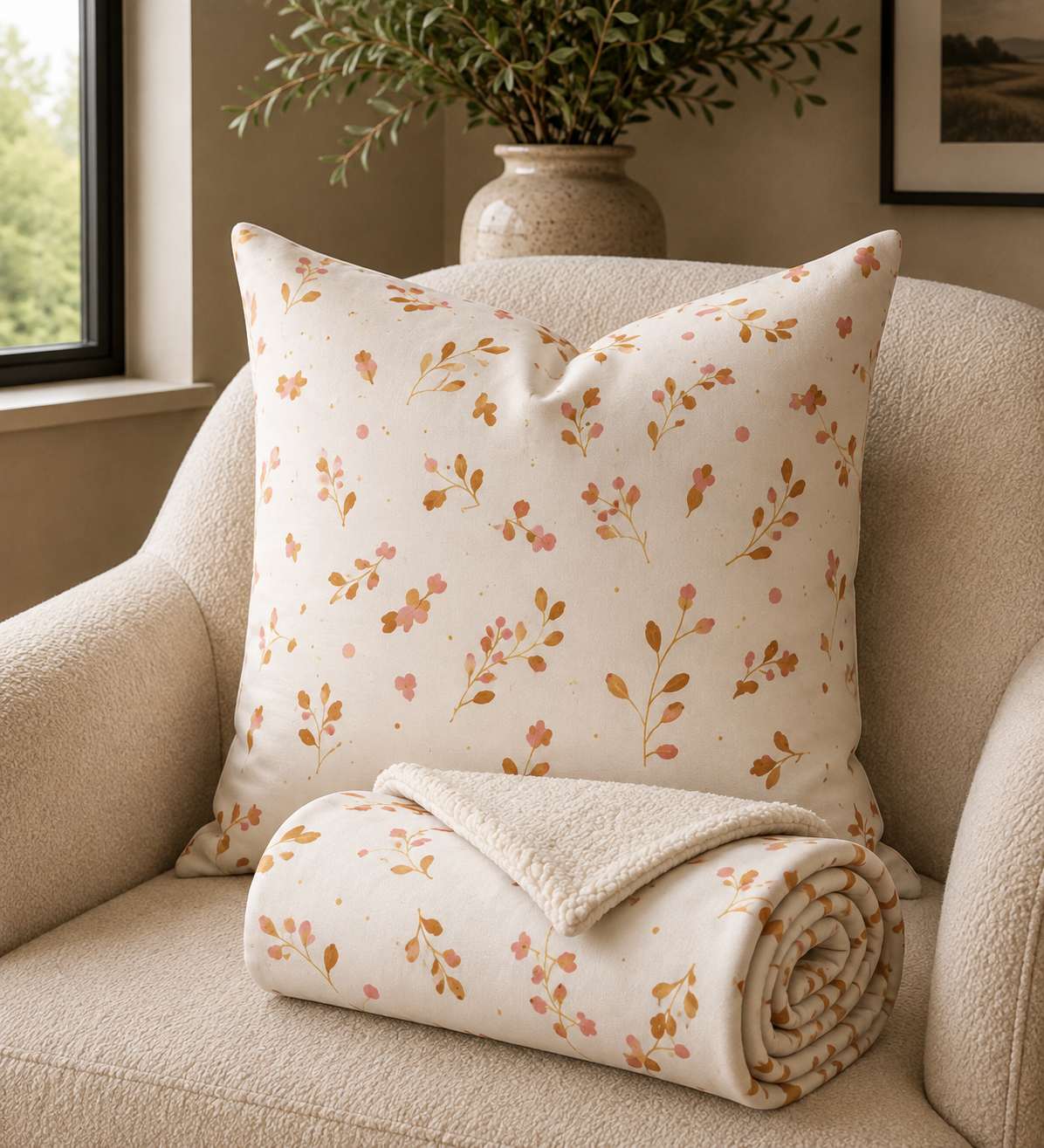 Harvest Bloom Throw Pillow