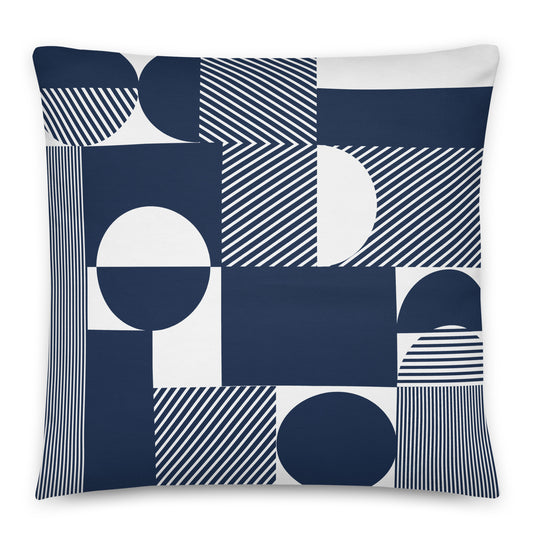 Blue & white throw pillow