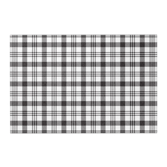 Black and white plaid area rug, 36 by 24 inches, indoor accent rug