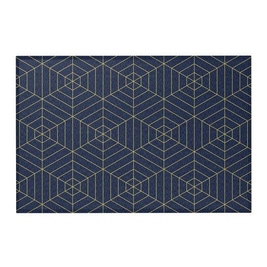 area rug gold and navy 