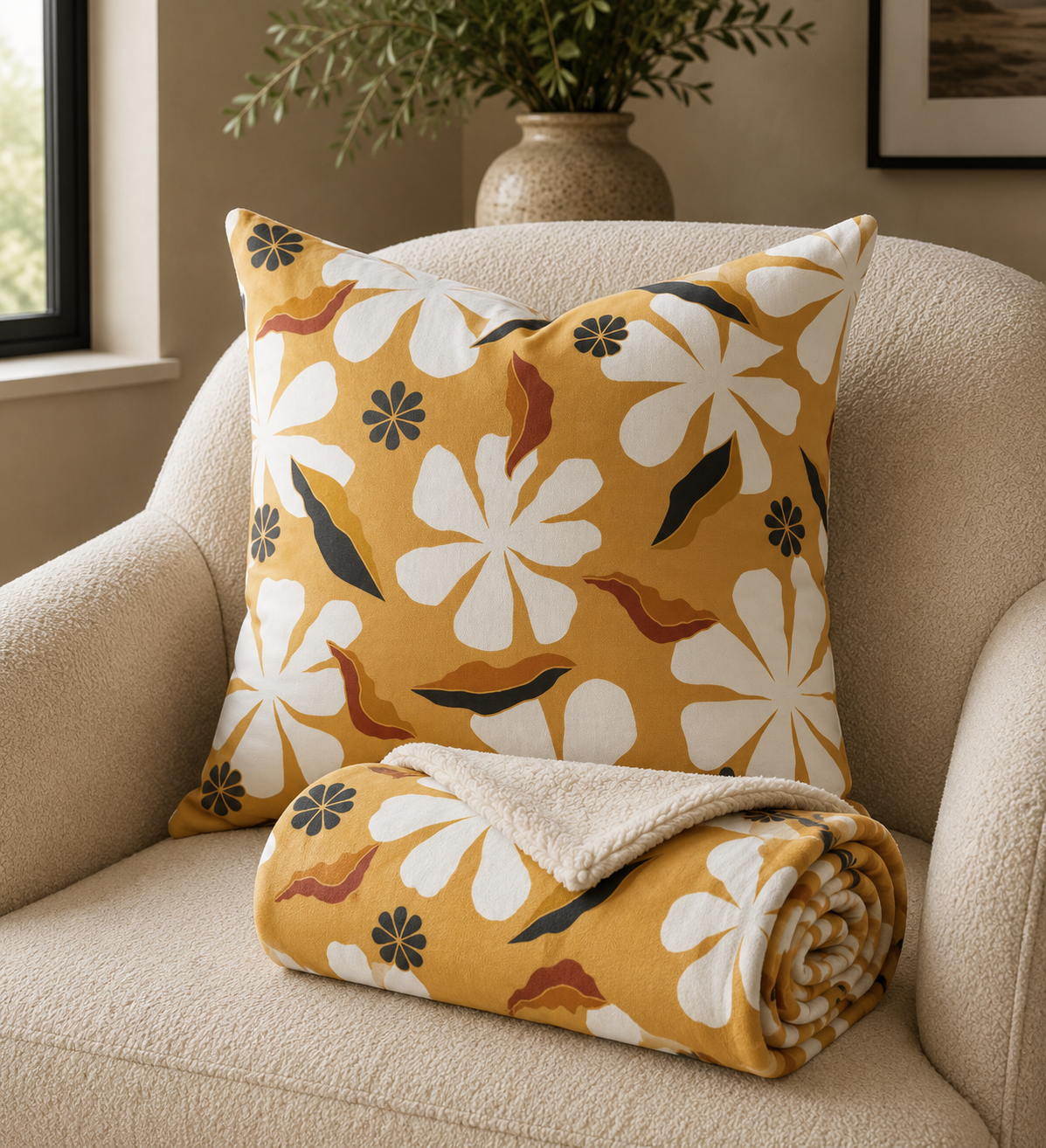 Toscana Bloom Sherpa Blanket