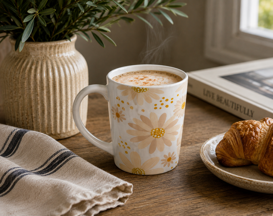 Golden Daisy Latte Mug
