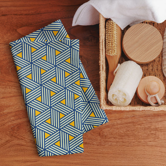 Cobalt & Citron hand towel 