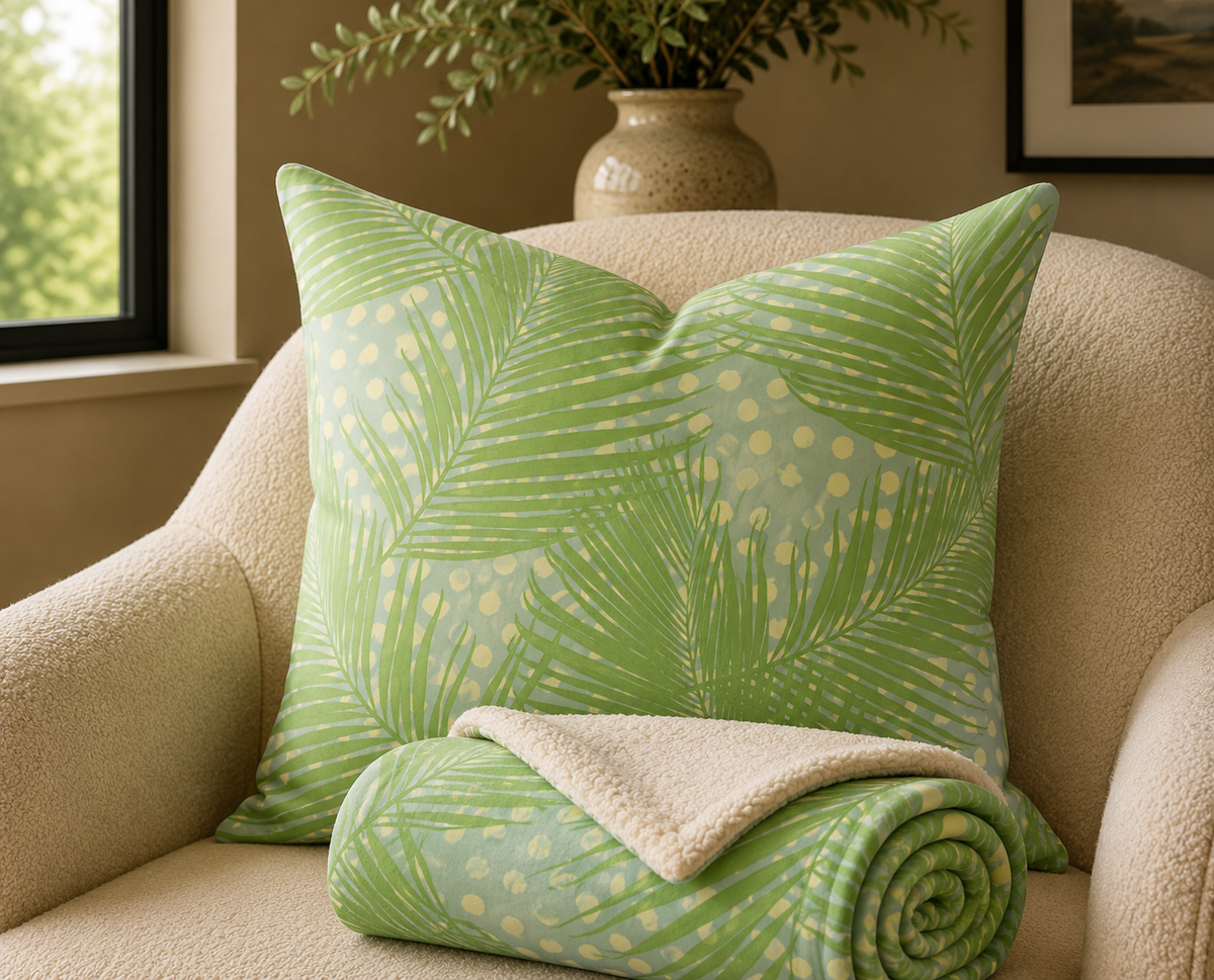 Palm Dot Throw Pillow