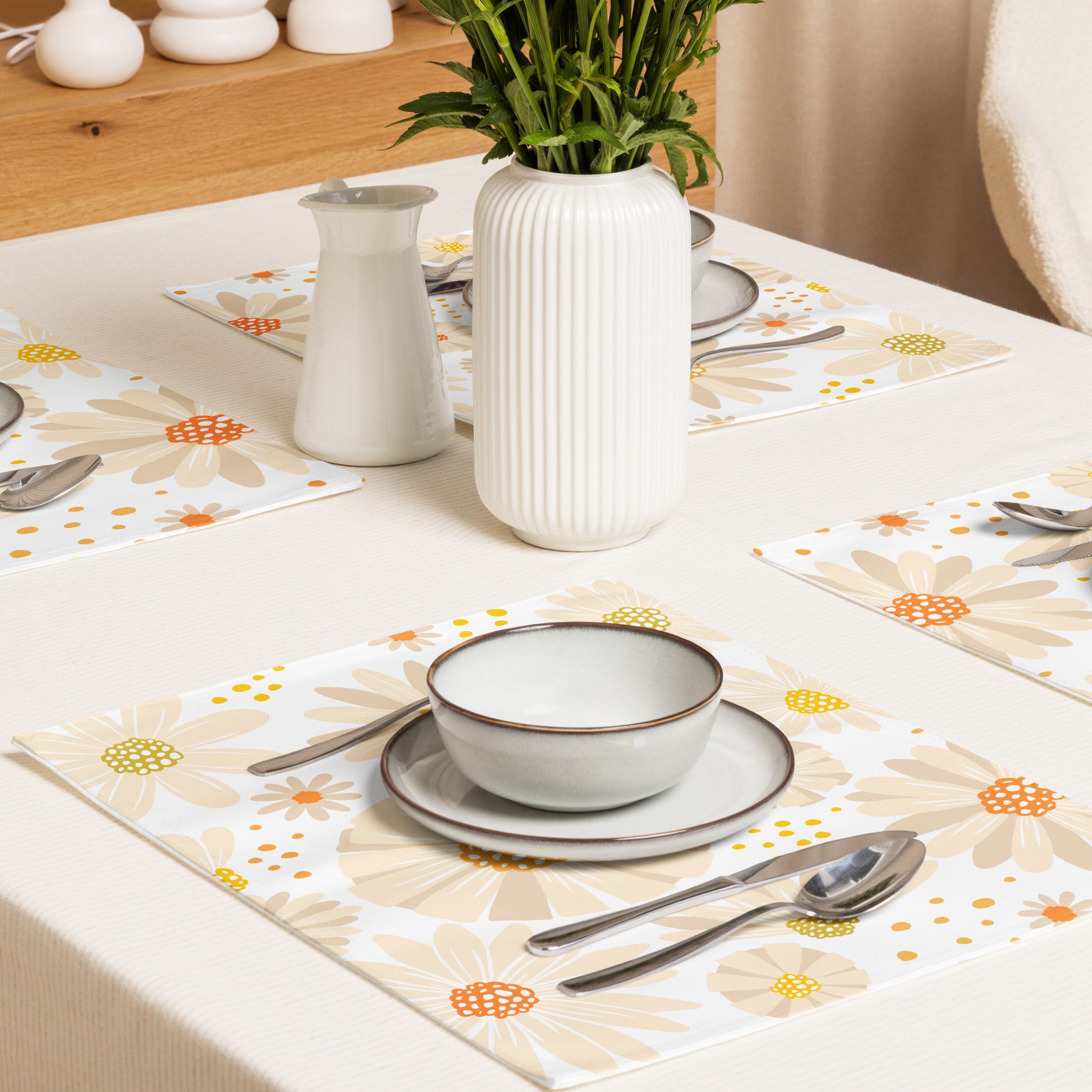 Golden Daisy floral placemats 