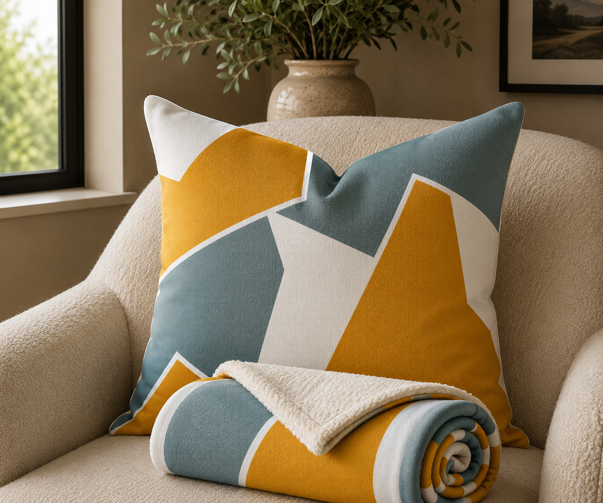 Saffron & Slate Throw Pillow
