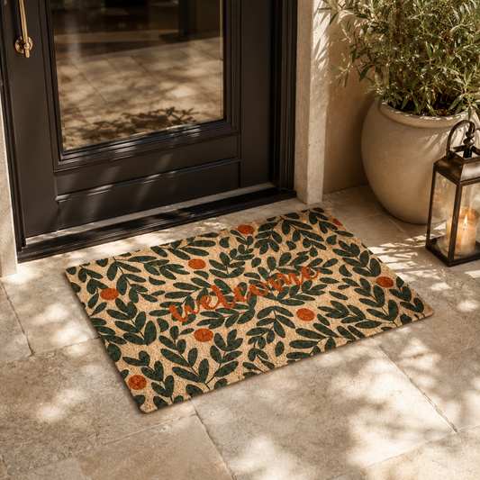 Olive Branch Welcome Coir Doormat